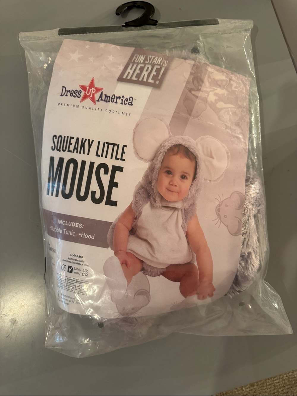 Dress Up America Squeaky Little Mouse Kids Halloween Costume - Gray